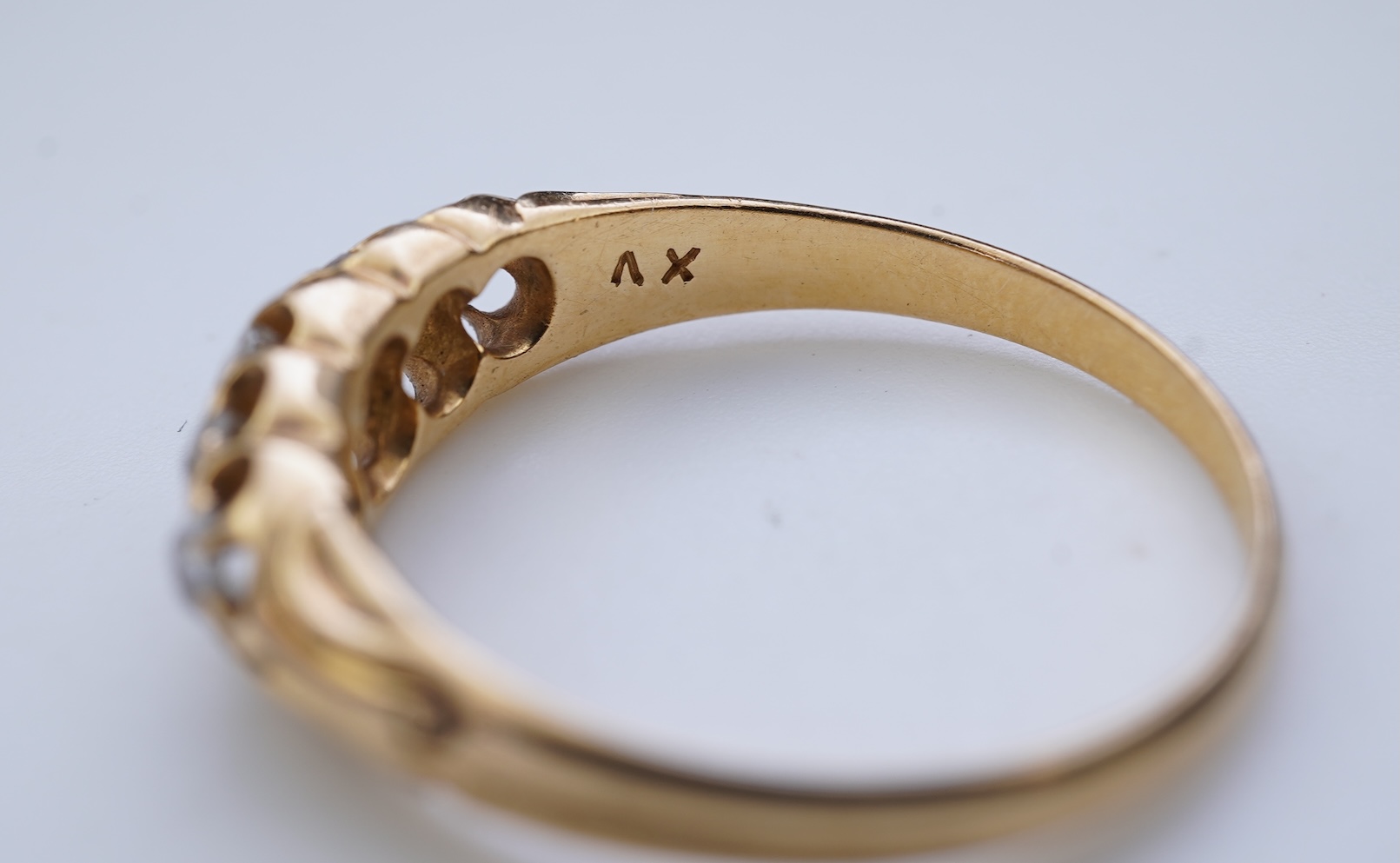 A five-stone diamond ring, late 19th century